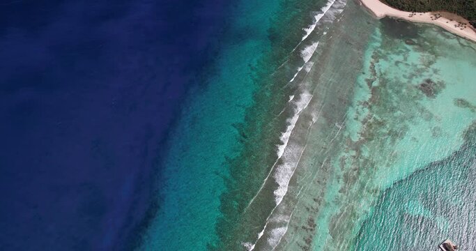 Aerial View of Coral Reefs and Coastline of Virgin Gorda, British Virgin Islands
