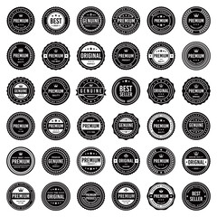 Classic Vintage Retro Premium Vector Badge, Emblem, Logo, Label, Sticker, Stamp, Symbol, Seal, Banner Frame Collection Set