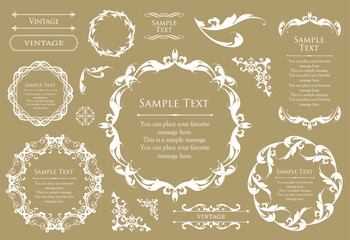 Fashionable frame. Design template. A set of gorgeous foreheads.
