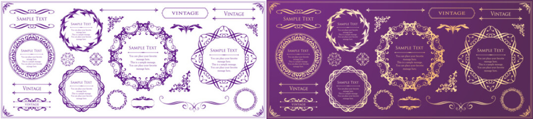 Fashionable frame. Design template. A set of gorgeous foreheads.
