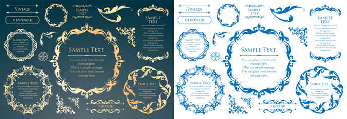 Fashionable frame. Design template. A set of gorgeous foreheads.
