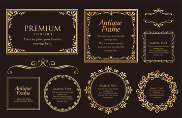 Fashionable frame. Design template. A set of gorgeous foreheads.
