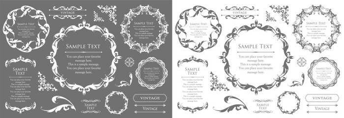 Fashionable frame. Design template. A set of gorgeous foreheads.
