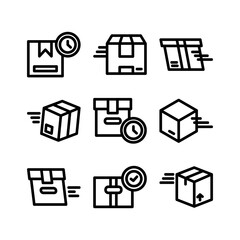 delivery box icon or logo isolated sign symbol vector illustration - high quality black style vector icons
