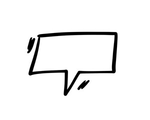 Naklejka premium Speech bubble hand drawing drawn with black pen.