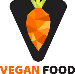 vegan food logo design vector