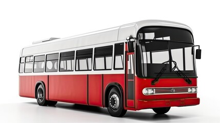 bus isolated on white background, generative ai