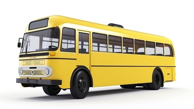 bus isolated on white background, generative ai