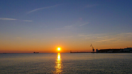 A Perfect Evening at Thessaloniki Port with a Stunning Sunset