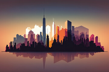 Abstract reimagining of the New York City Skyline created with Generative AI technology 