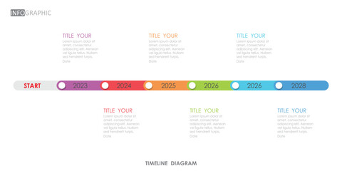 timeline roadmap project diagram Infographic template for business. 6 step modern Timeline diagram with presentation vector timeline roadmap infographic.