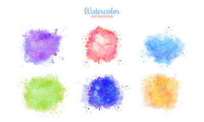 set of watercolor splashes