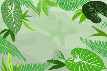 Fototapeta na wymiar Illustration vector graphic of green tropical leaves