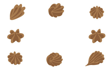 長方形型のチョコホイップクリームデコレーションフレーム