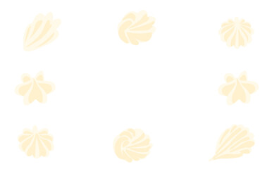 長方形のホイップクリームデコレーションフレーム