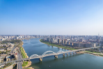 Fototapeta premium Lusong Bridge, Zhuzhou City, Hunan Province, China