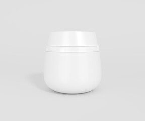 3D white cosmetic container with cream
