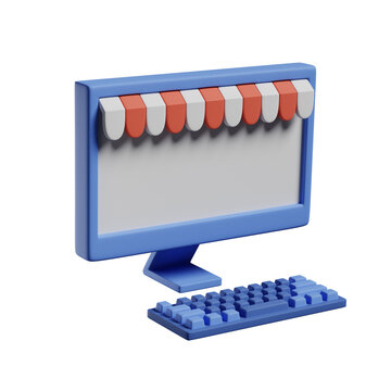 Monitor Shop 3d illustration