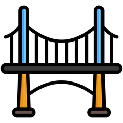 Bridge, building multi color icon