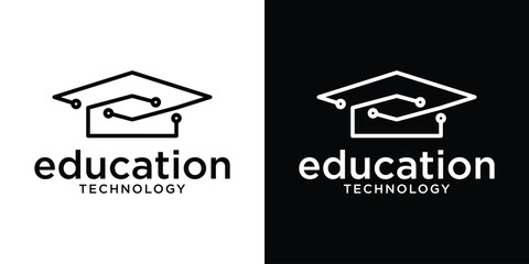 education logo technology icon vector illustration