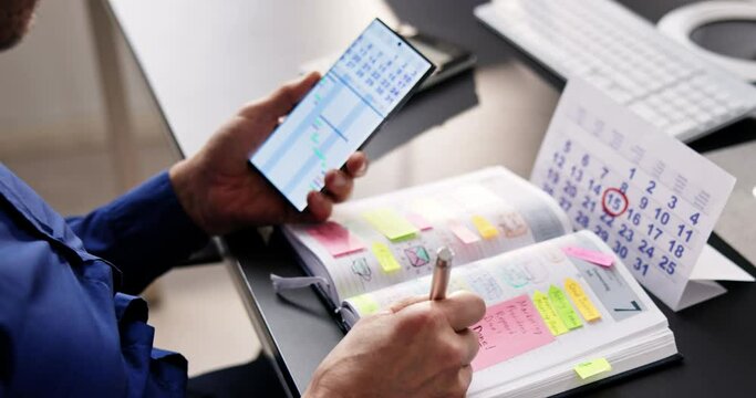 Calendar Schedule List At Desk And