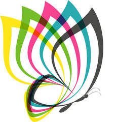 Obraz premium Colorful butterfly logo icon isolated illustration