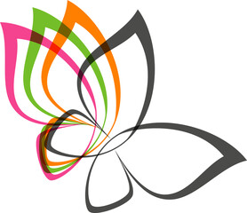 Colorful butterfly logo icon isolated Vector illustration
