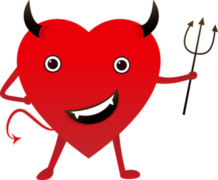 The red devil in heart illustration
