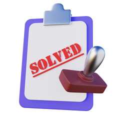 3d Illustration of Solved Case Document