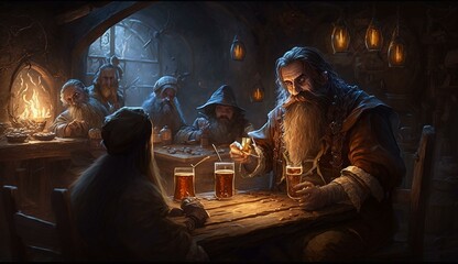 Generative AI, fantasy Tavern, medieval Tavern, medieval building,dwarf,zwerg,
fantasy Taverne, mittelalterliche Taverne, mittelalterliche Gebäude.