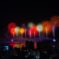 fireworks on the city