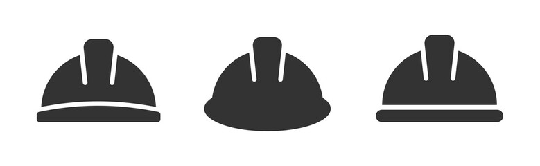 Safety helmet vector icons set