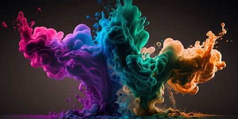 Fototapeta premium colorful liquid fluid explosion splatter