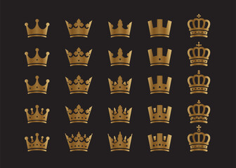 Elegant king crown vector icon.