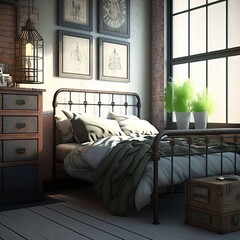 interior of a hotel room Generative AI