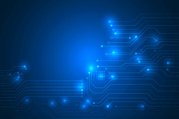 Obraz premium circuit lines technology abstract background. digital circuit lines and binary code privacy backdrop.