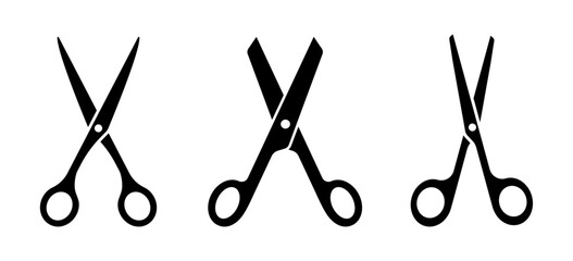  Scissors vector icons set