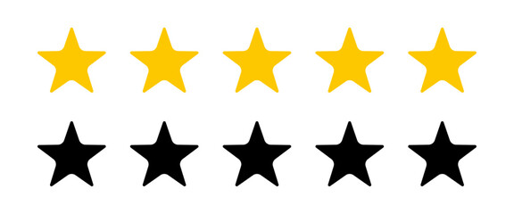  Set of five stars vector icons
