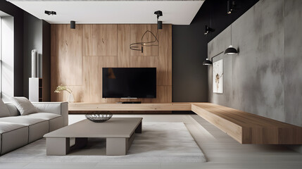 modern livingroom made of wood