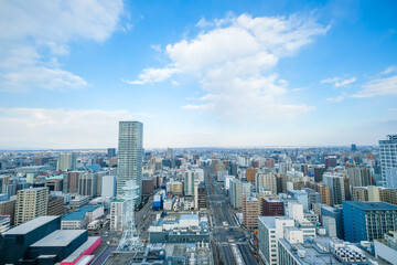 Naklejka na ściany i meble 北海道札幌市テレビ塔の展望台からの景色
