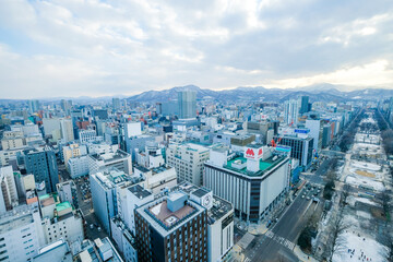 北海道札幌市テレビ塔の展望台からの景色