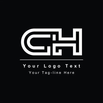 simple design initial CH or HC design template symbol