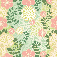 Seamless Floral Pattern, AI Generated