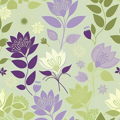 Seamless Floral Pattern, AI Generated