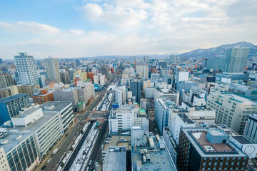 Fototapeta na wymiar 北海道札幌市テレビ塔の展望台からの景色