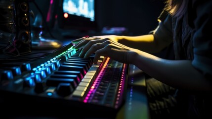 Fototapeta na wymiar Hand gamer setup, Unleashing Your Gaming Potential: Hand Gamer Computer Setup for Victory, GENERATIVE AI