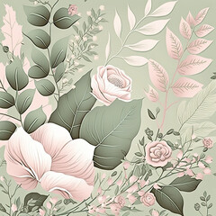 Seamless Floral Pattern, AI Generated