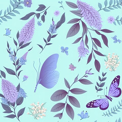 Seamless Floral Pattern, AI Generated