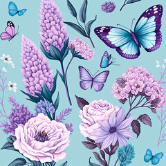 Seamless Floral Pattern, AI Generated