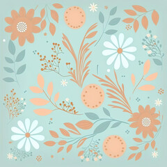 Seamless Floral Pattern, AI Generated